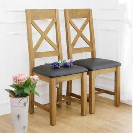 Square 90cm : Bàn Ăn Gỗ Sồi Vuông 90cm + 4 Ghế ( Lưng X - Mặt Nệm PU )